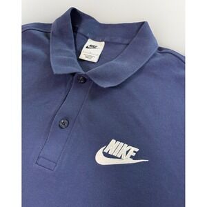 Nike Blue Men's Collared‎ Polo Top Sportswear Size L Y2K